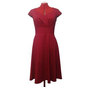 Bbonlinedress Red Retro 1950s Style Dress With Sweetheart Neckline US M